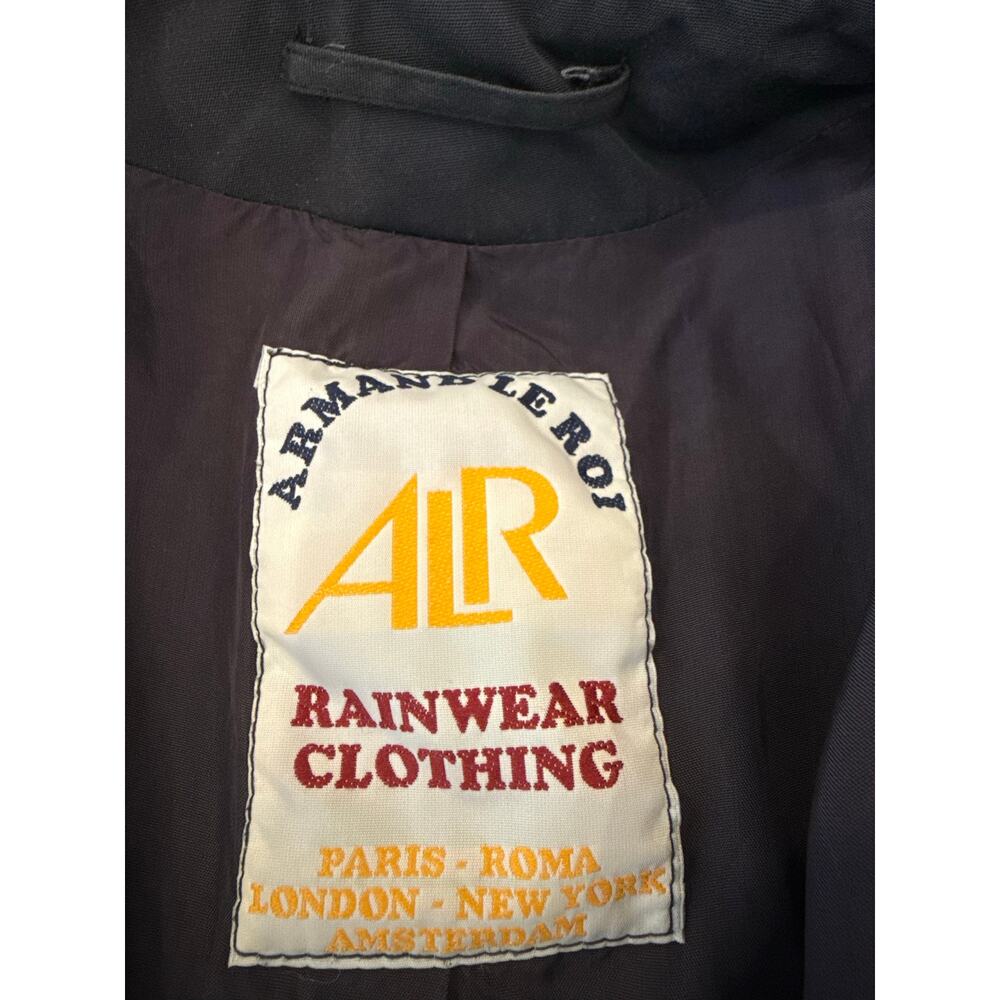 Amanda Leroi ALR Rainwear Navy Rain Coat Jacket Trench Coat US L Euro 52 - Picture 4 of 11